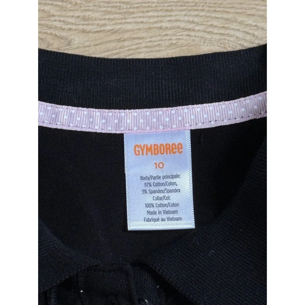 NWT Girls‎ Kid Gymboree playproof uniforms nanotex short sleeve polo black sz 10